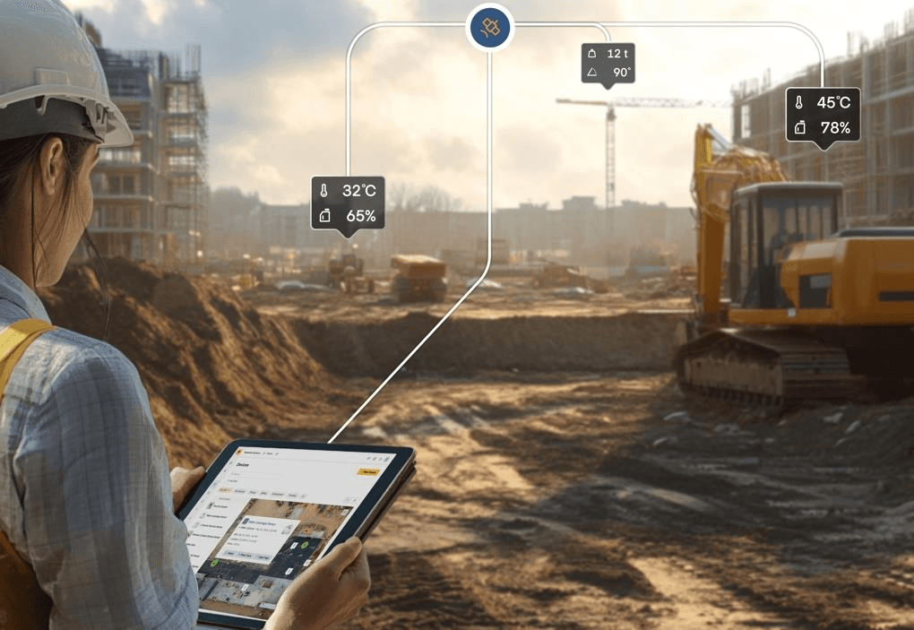 Baustellen-Konnektivität und IoT via Satellit (Kommunikation und Tracking)